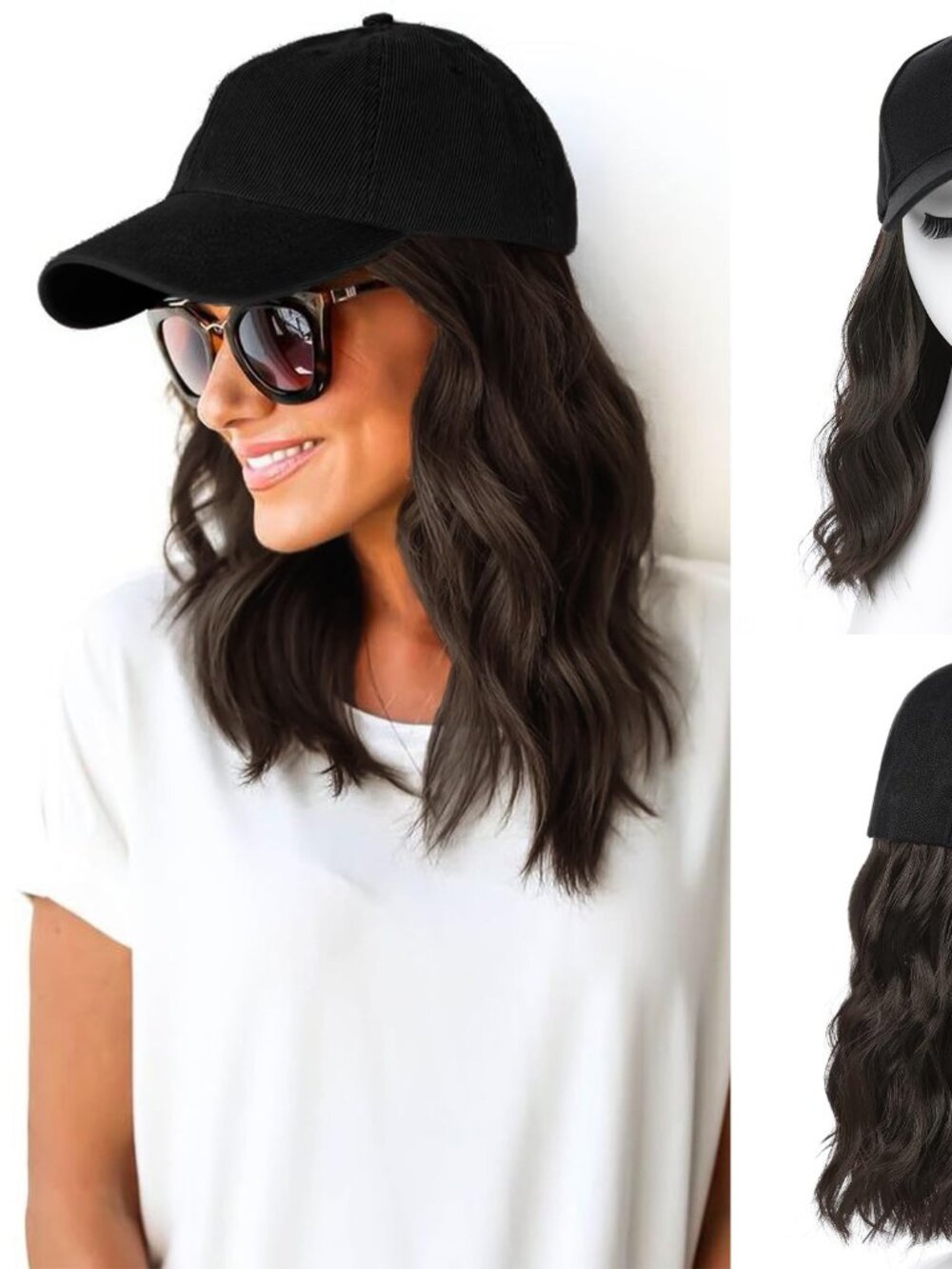 QUEENS Hat Wig Hat with Hair Attached for Women Cap with Hair Attached